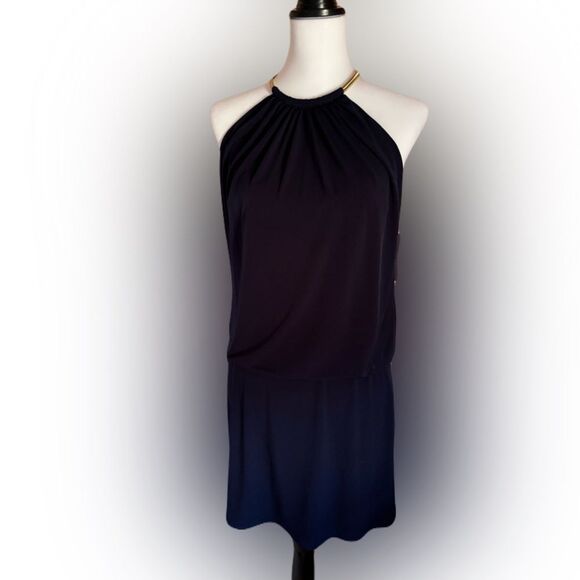 Jessica Simpson Dresses & Skirts - NWT Jessica Simpson Navy Halter Dress Size 6, Gold Choker